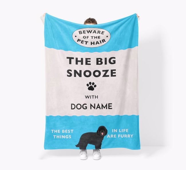 'The Big Snooze' - Personalized Sherpa Fleece Blanket with {breedFullName} Yappicon